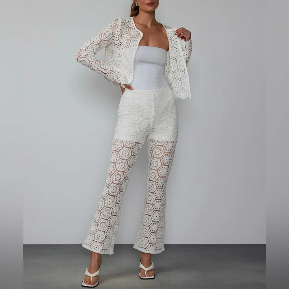 NY&C High Rise Crochet Bootcut Pant - Picture 1 of 7
